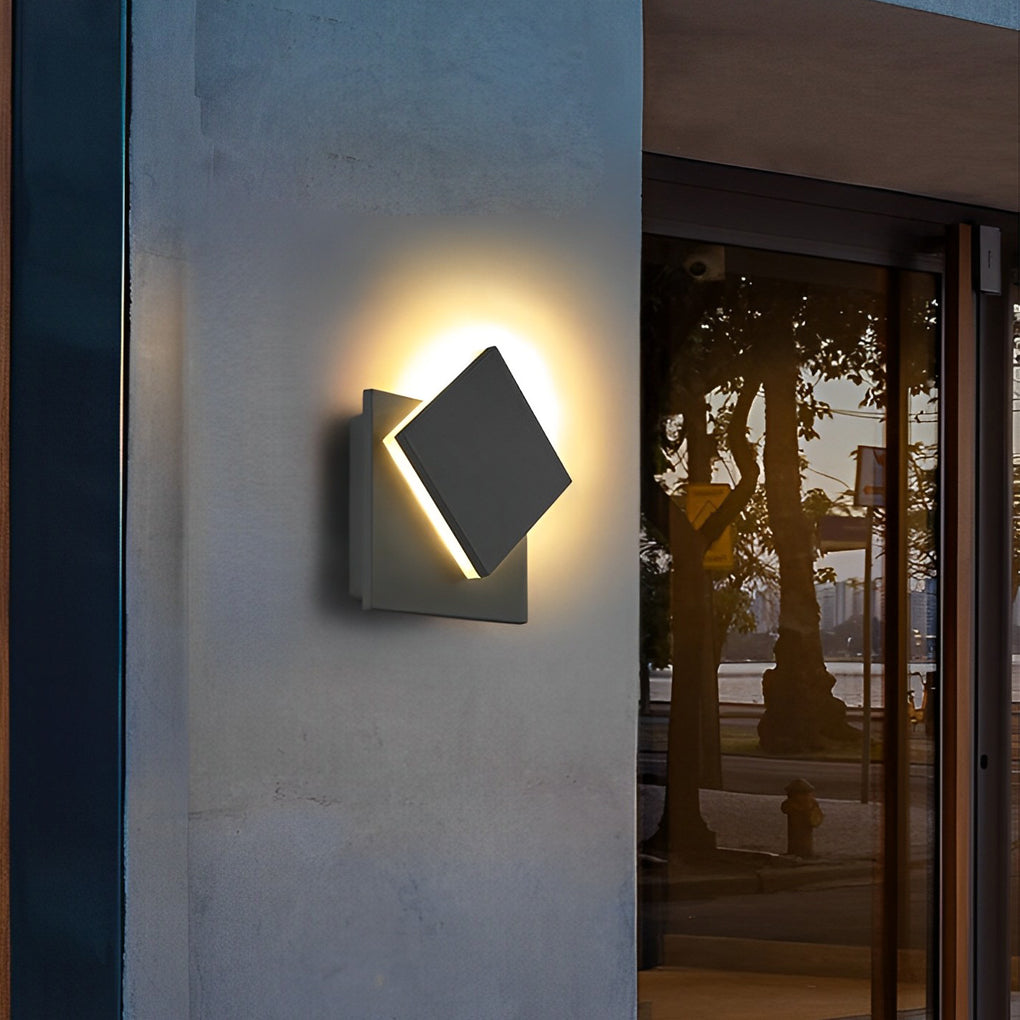 Adjustable Square Waterproof LED Black Modern Outdoor Wall Light Wall Lamp