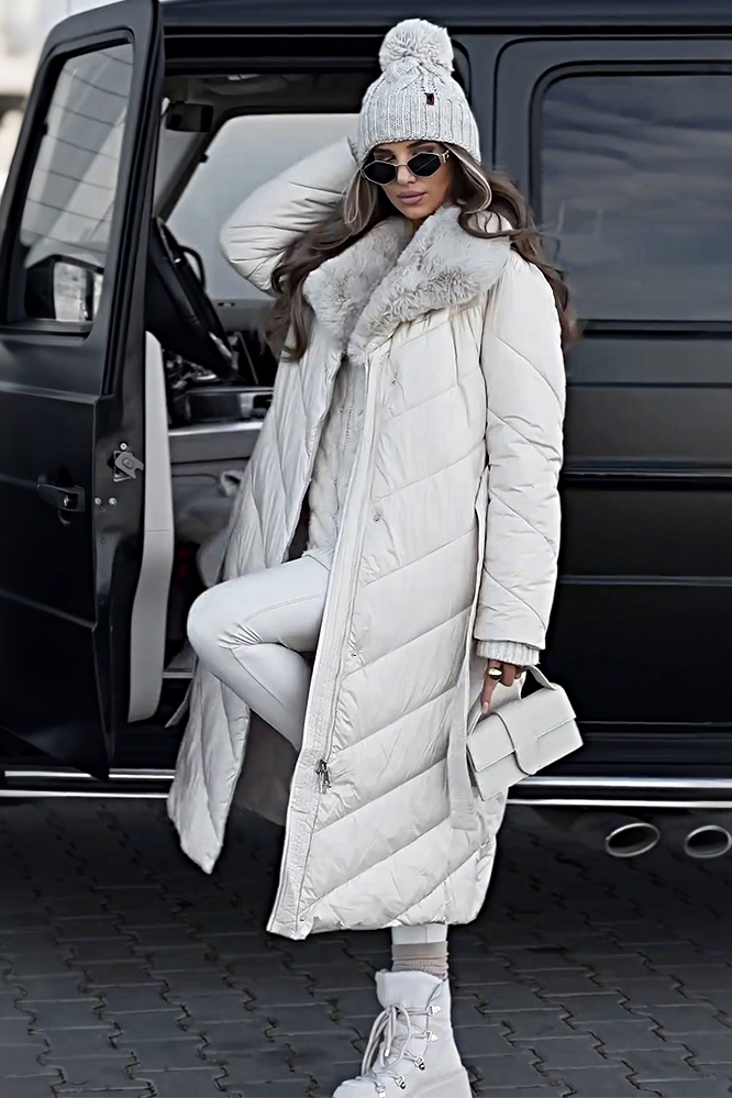 Fury collar down long jacket