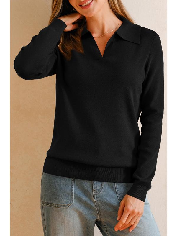 Women's Cozy Wool-Blend Collar Knit Top