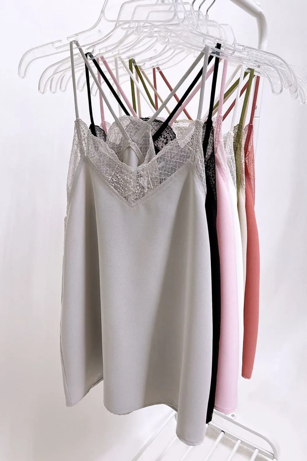 Lace Cami Solid Tank Top