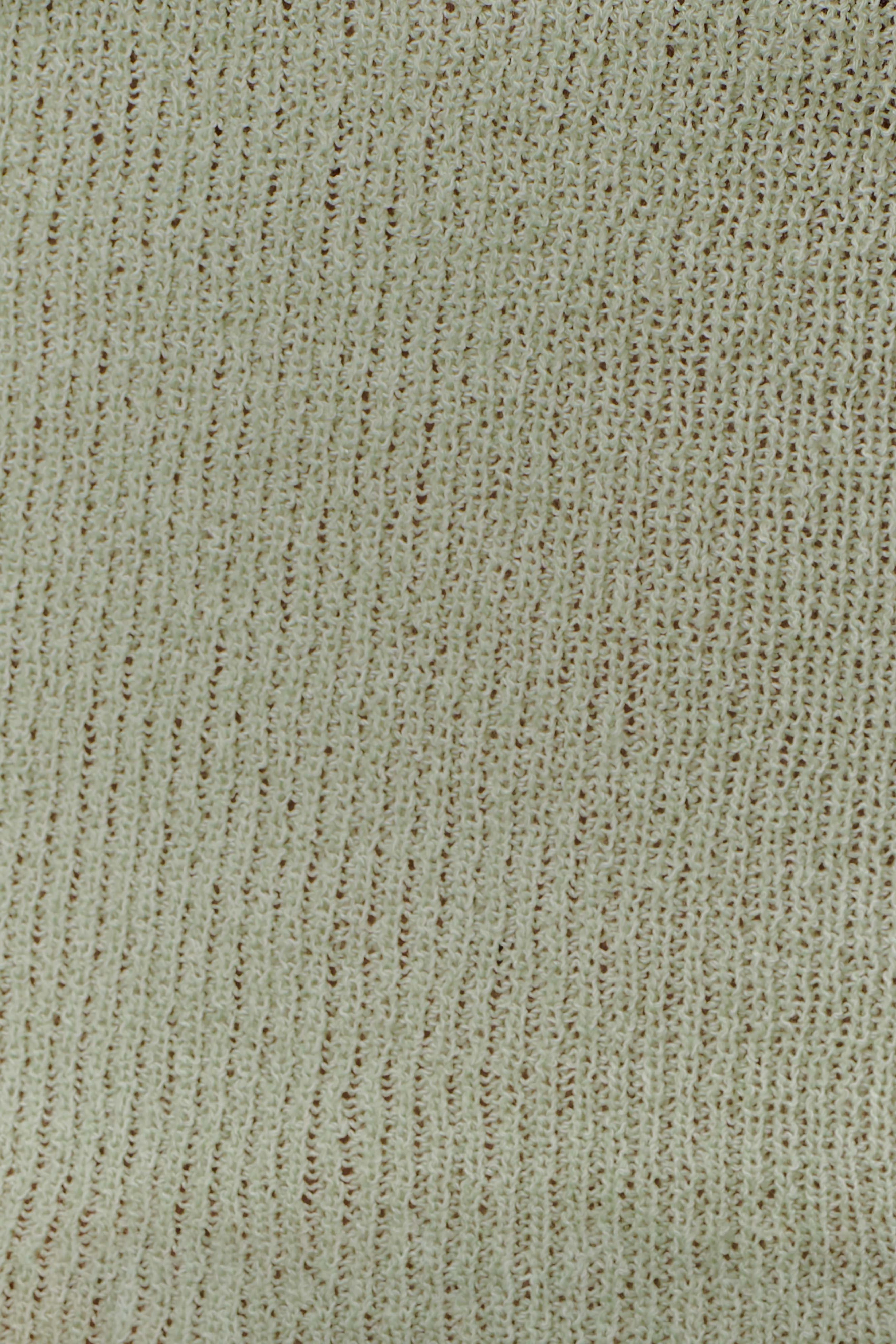 Green Halter Knit Twist Top