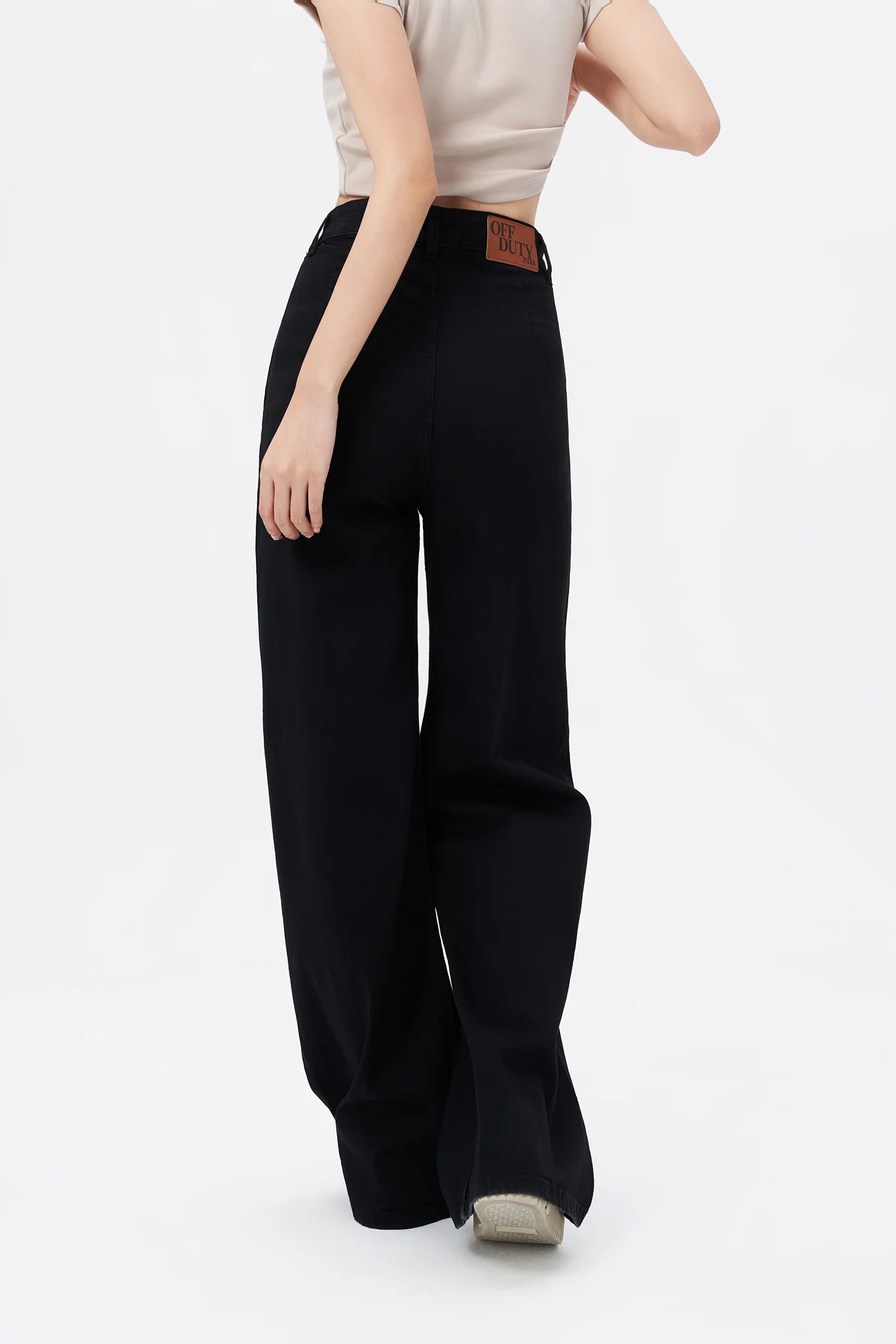 Black Plazo Fall Wide Leg High Rise Jeans