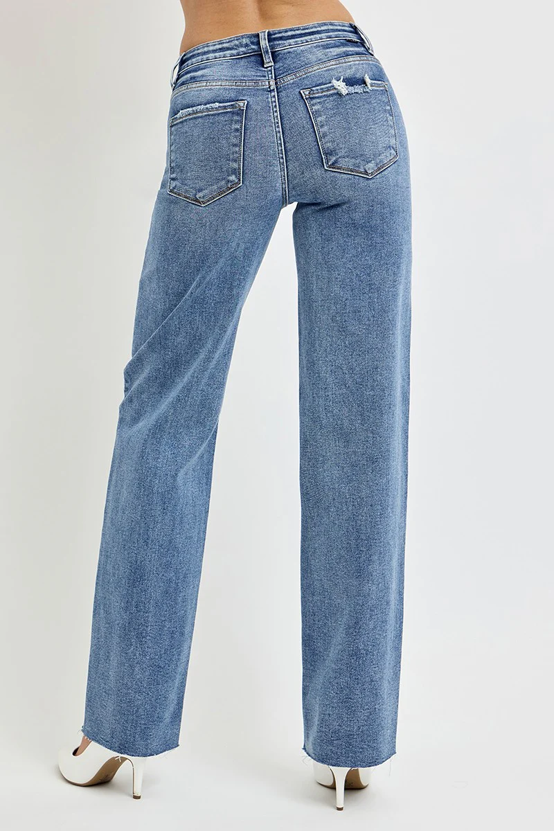 Full Size High Rise Straight Leg Jeans with Pockets