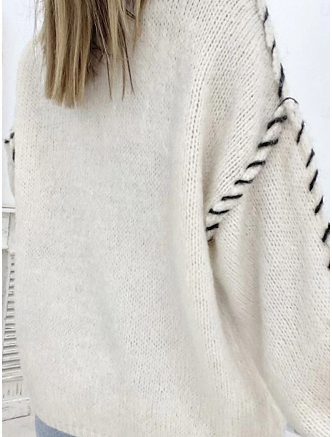 Women's Sweater Casual Soft Pure Color Ribbed Crew Neck Knitted Long Sleeve Regular Tops