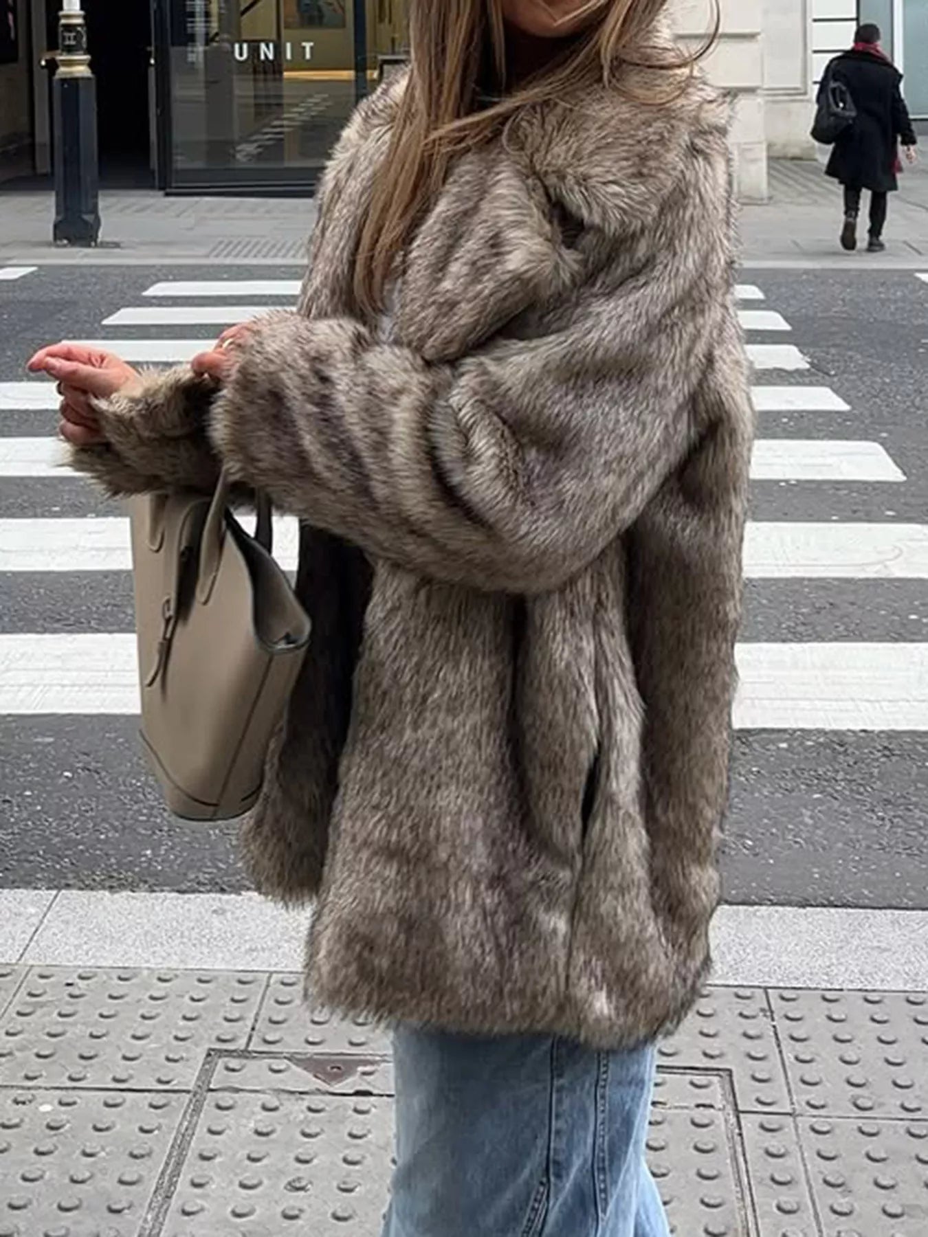 Long Sleeve Winter Faux Fur Outerwear