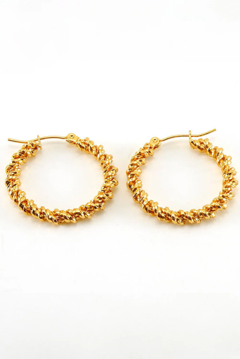 Gold Vintage Textured Hoop Earrings