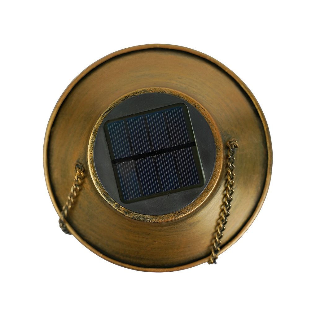 Retro Butterflies Hollow Metal Rustic Bird Feeder Solar Hanging Lights