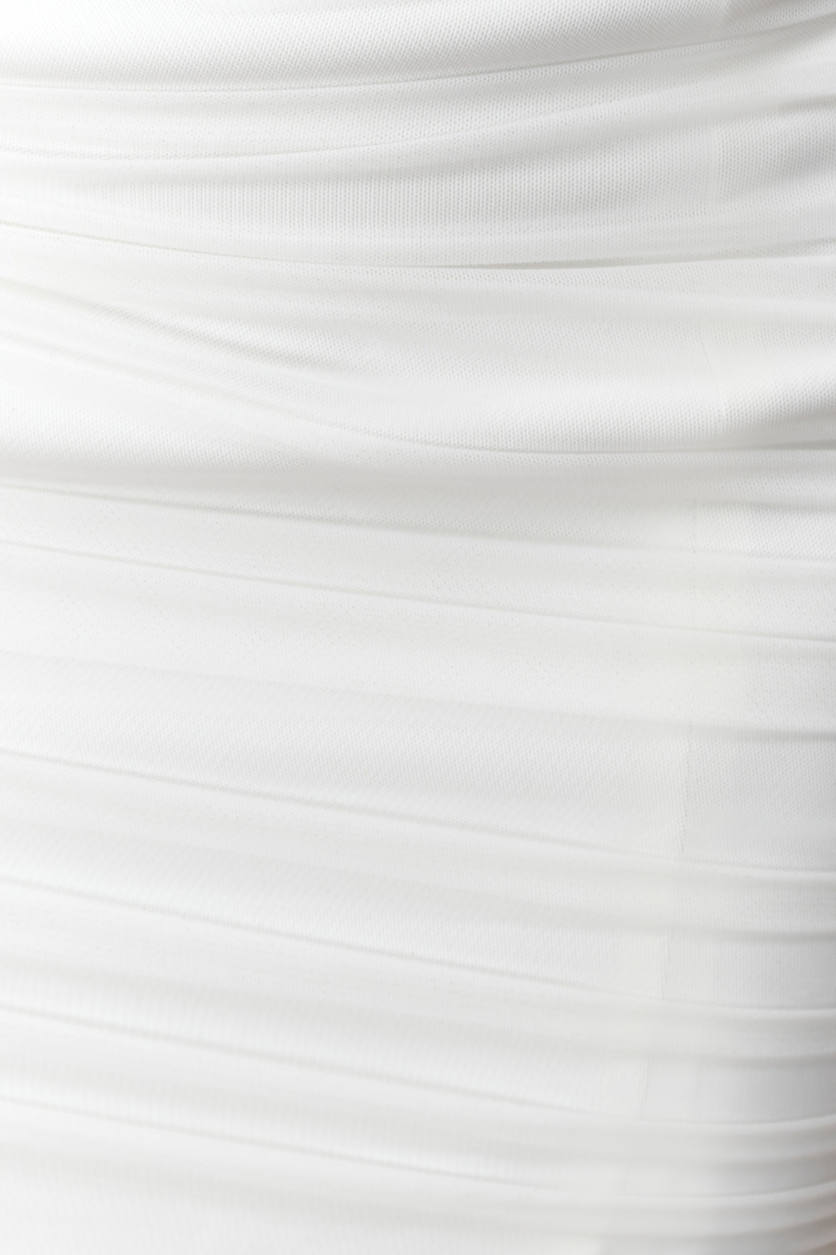 Ivory Strapless Mesh Maxi Dress