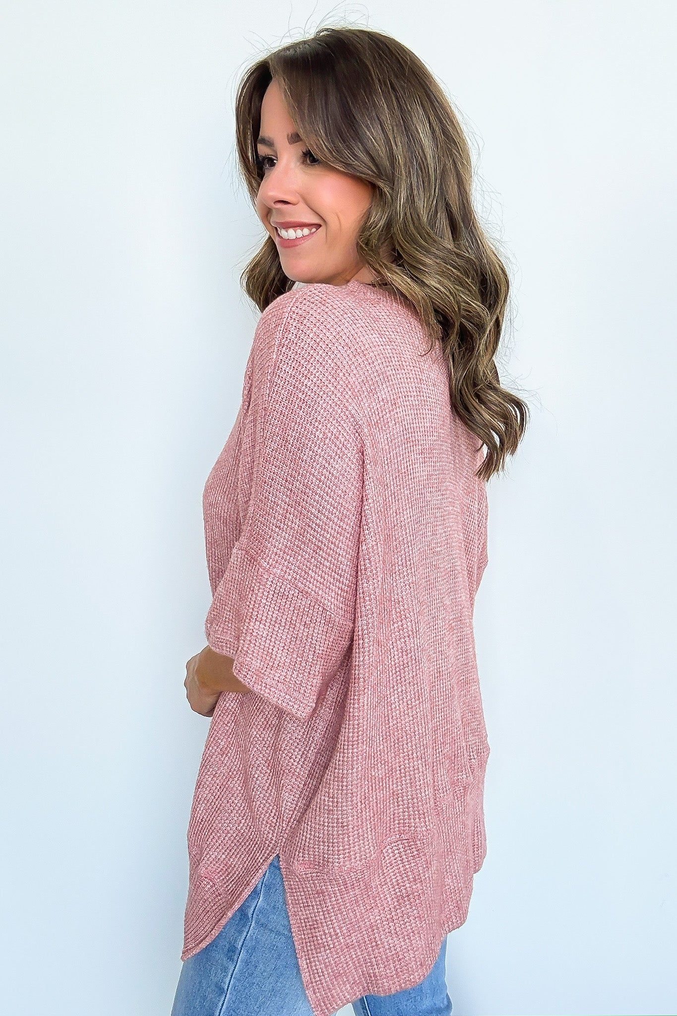 Waffle Knit Oversized Top