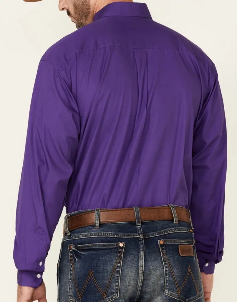 Men’s Cinch Solid Purple Long Sleeve Button Down Shirt