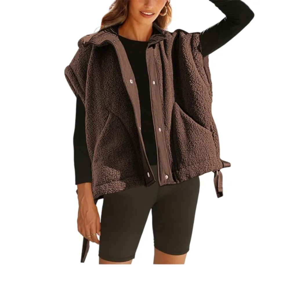 Women's Warm Fleece Button Down Vest