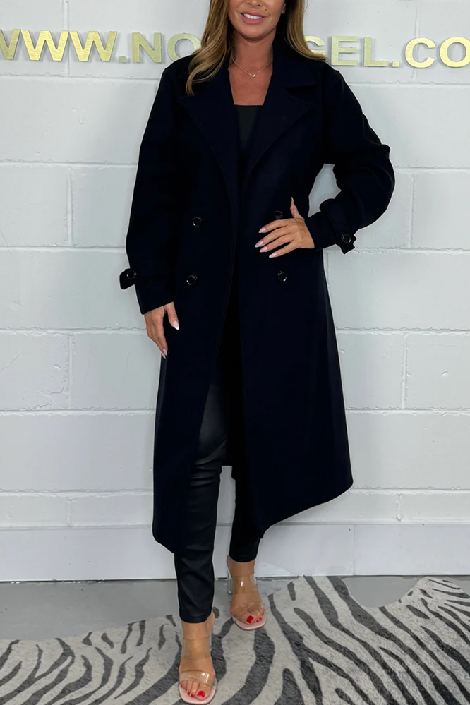Oversize Wool Look Belted Longline Coat