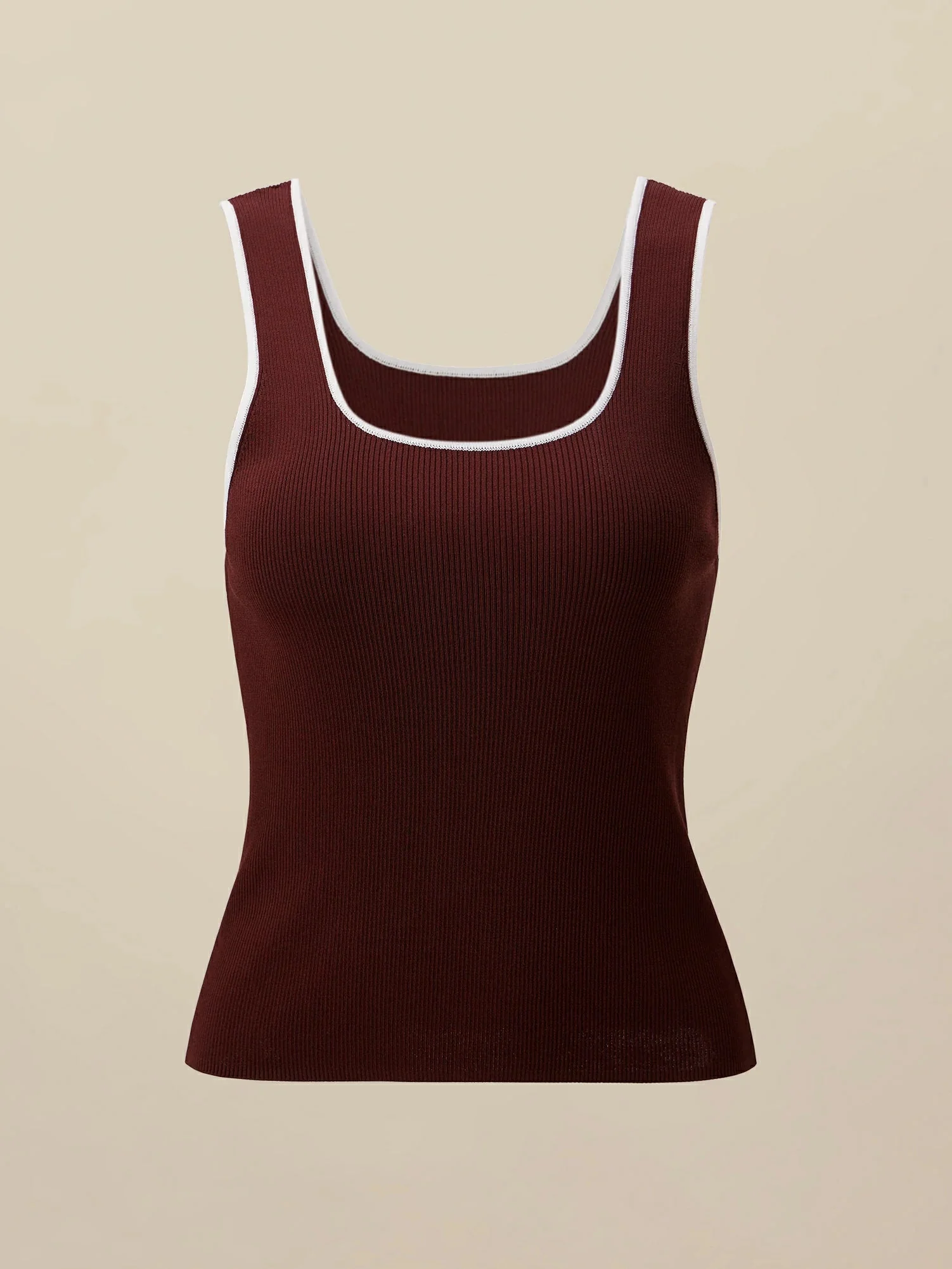 Contrasting Slim Fit Knit Tank Top