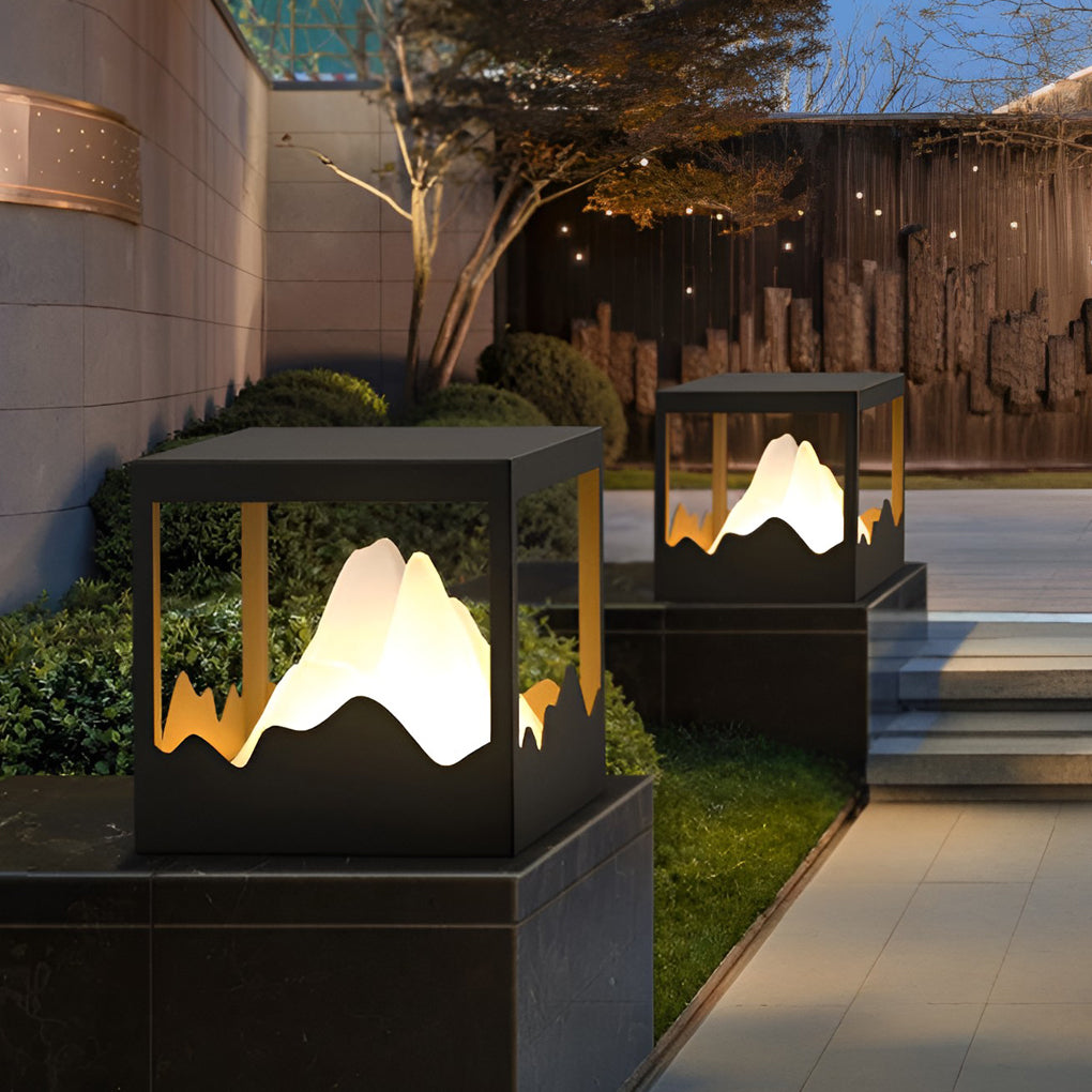 Outdoor Solar Waterproof Mountain Landscape Decorative Lighting Column Light