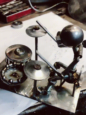 Drummer Windmill Garden Decoration