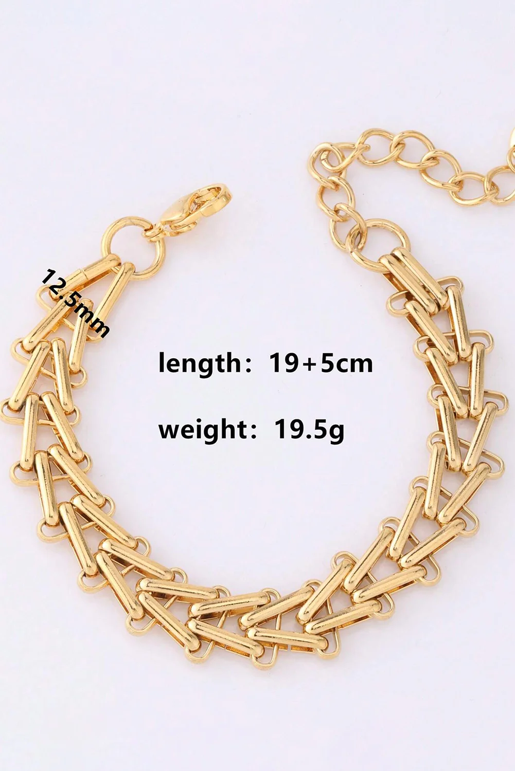 Gold Plated Alloy Adjustable Chain Bracelet