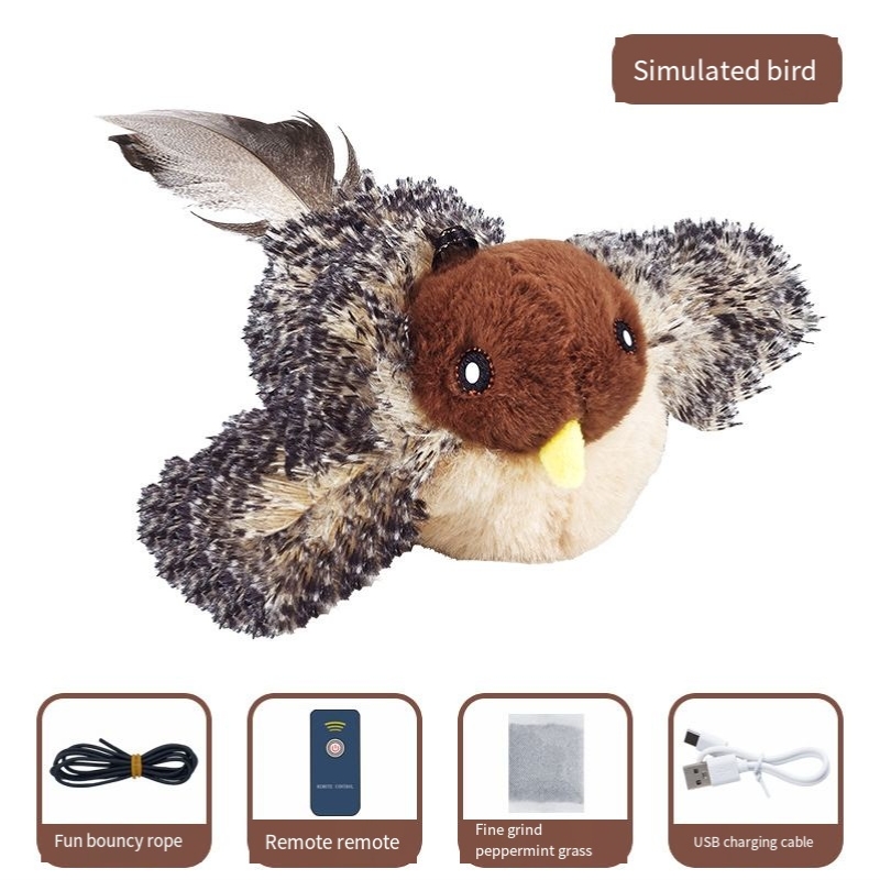 Cat Toys Interactive Electric Flapping Bird with Squeak